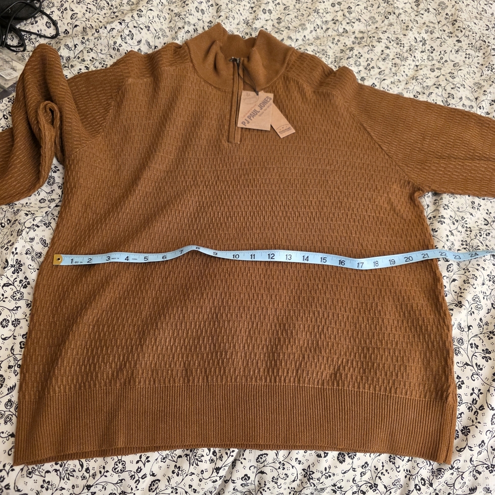 Men's Tan Zip-Up Sweater